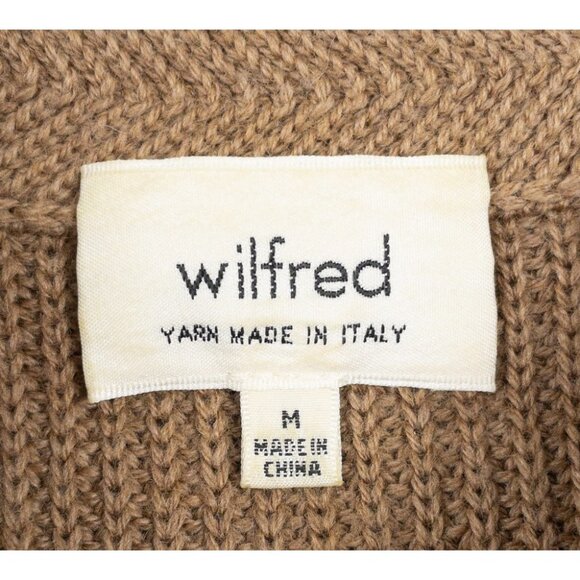 Aritzia Wilfred Sweater Vest Women's Medium Brown 100% Wool Tunic Mock Neck - Picture 2 of 12